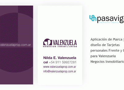 Valenzuela Propiedades - Desarrollo de Marca y DiseÃ±o de Tarjetas