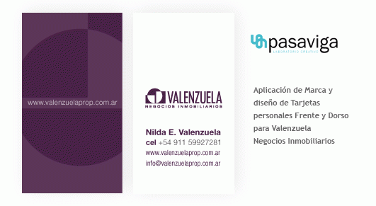 Valenzuela Propiedades - Desarrollo de Marca y Diseño de Tarjetas